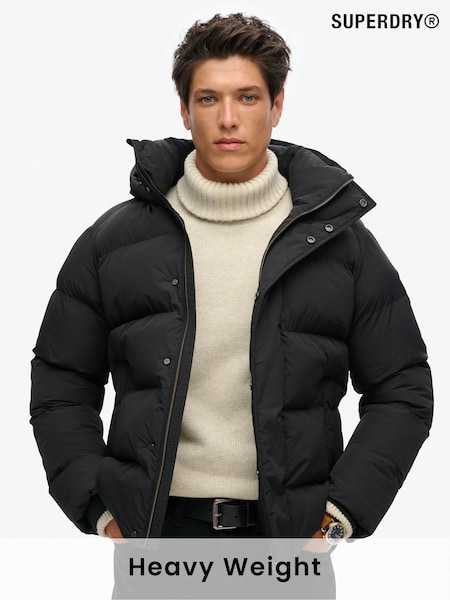 Superdry Black Hooded Puffer Jacket (803795) | €212