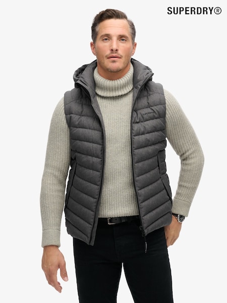 Superdry 100% Cotton Hooded Tweed Fuji Gilet (804067) | €142