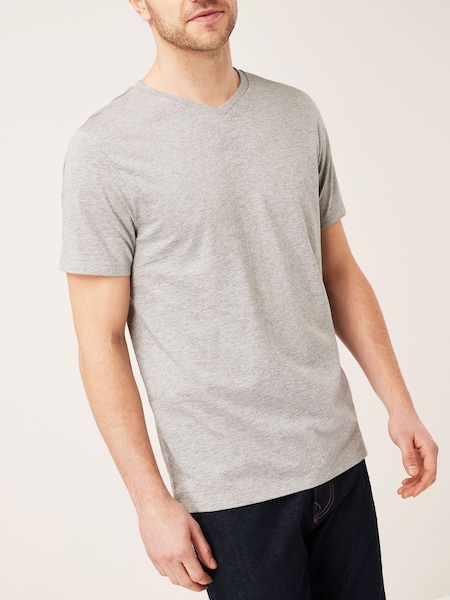 Grey Marl Regular Fit Essential V-Neck T-Shirt (804232) | €9
