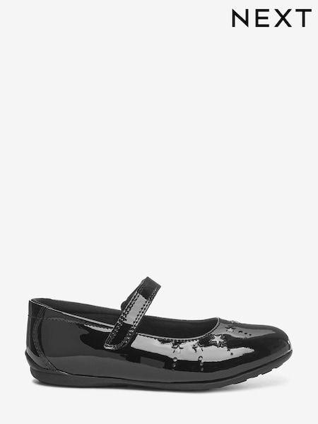 Black Patent Leather Standard Fit (F) Star Mary Janes Shoes (804387) | €21 - €26