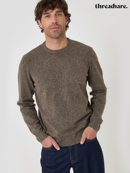 Қоңыр - Regular Threadbare Jersey Stitch Crew Neck Jumper