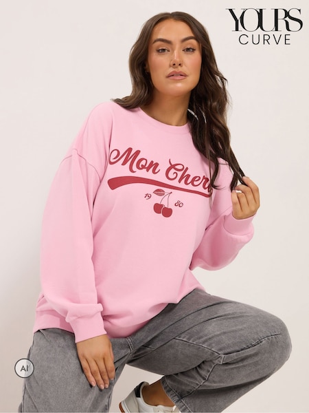 Pink - Yours Curve Mon Cheri Sweatshirt