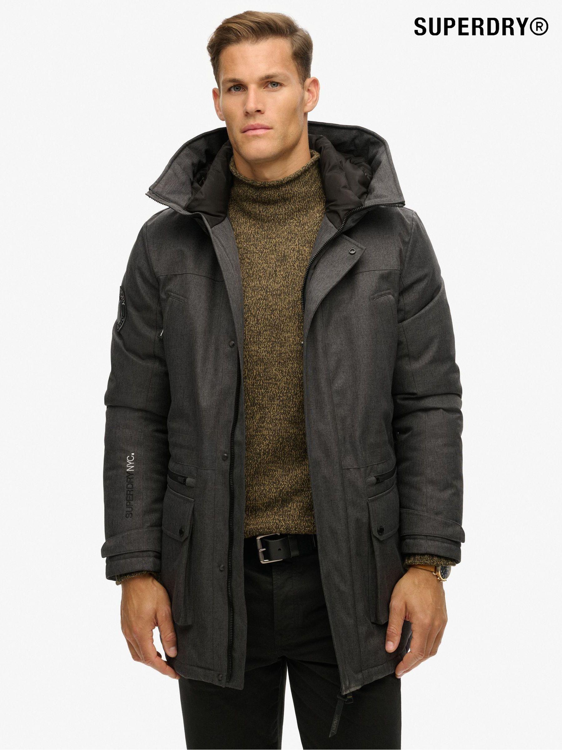 Superdry glacial hooded wool parka jacket store