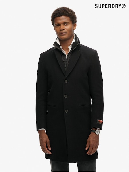 Superdry Black Tailored 2 in 1 Town Coat (805395) | €280