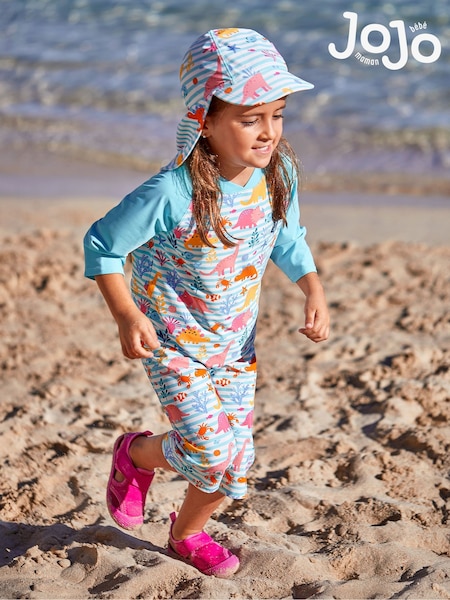JoJo Maman Bébé Blue Dinosaur Sun Protection Hat (805538) | €22