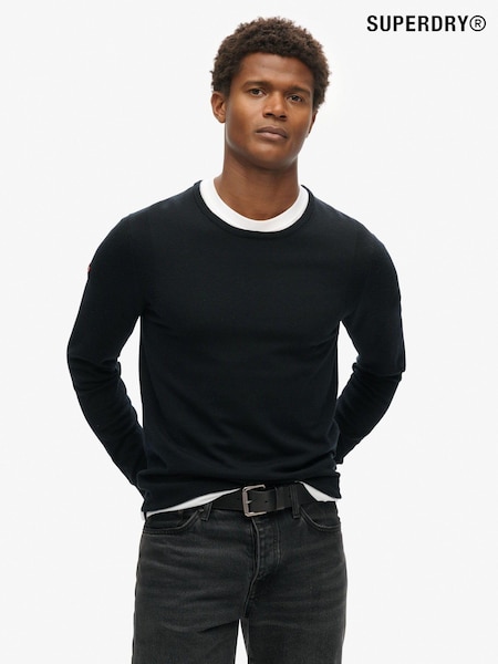 Superdry Black Merino Crew Jumper (805860) | €42