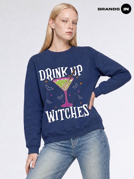 Blue - Brands In Halloween Drink Up Witches Sweatshirt