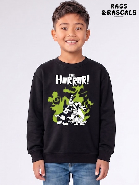 Svart - Rags & Rascals Disney Mickey Mouse The Horror Halloween Tröja