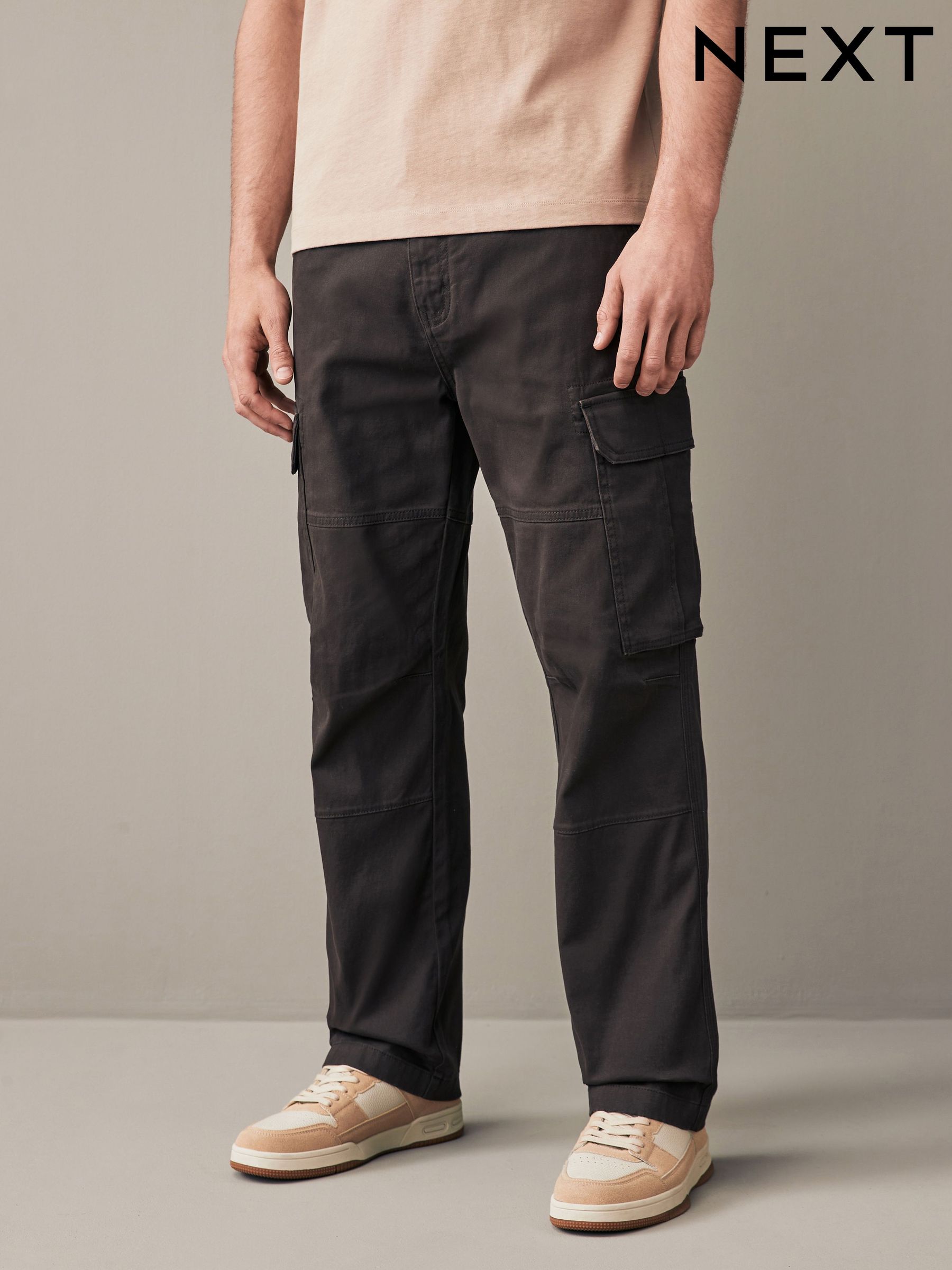 Next black cargo trousers hotsell