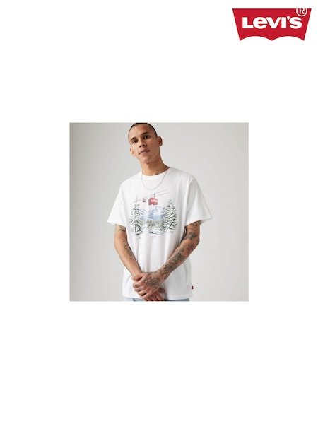 Levi's® Ski Lift White Relaxed Fit 100% Cotton Short Sleeve Graphic T-Shirt (806333) | €28