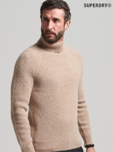 Superdry Natural Alpaca Chunky Roll Neck Jumper (8064G7) | €122