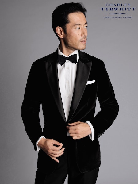Charles Tyrwhitt Black Slim Fit Italian 100% Cotton Jacket (806542) | 1,237 QAR