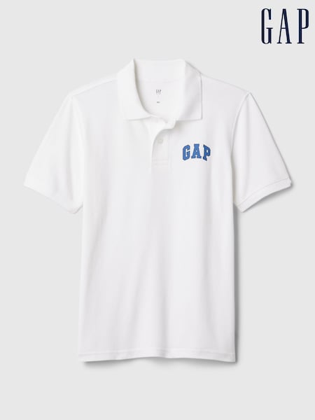 Gap White Logo Short Sleeve Polo Shirt (4-13yrs) (806580) | €16