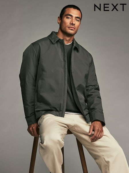 Khaki Green Shower Resistant Padded Harrington Jacket (806723) | €29