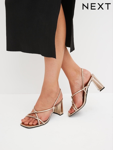 Gold Forever Comfort® Knotted Block Heel Sandals (806826) | €20