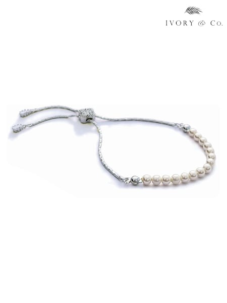 Rodium - Ivory & Co Carlisle And Pearl Dainty Toggle Bracelet (806981) | kr840