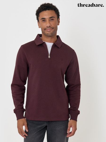Sarkans - Regular Threadbare Cotton Rich Quarter Zip Polo Jumper