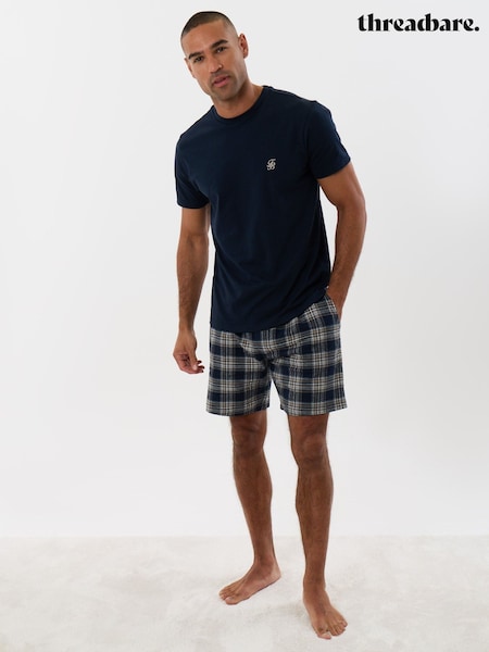 Bleu - Regular Threadbare Cotton Rich T-shirt And Short Pyjamas Set