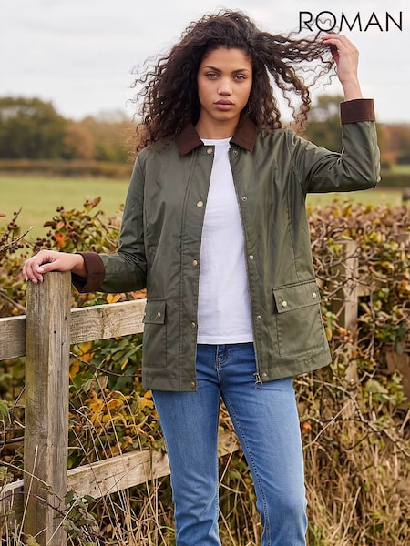 Green - Roman Petite Showerproof Coat