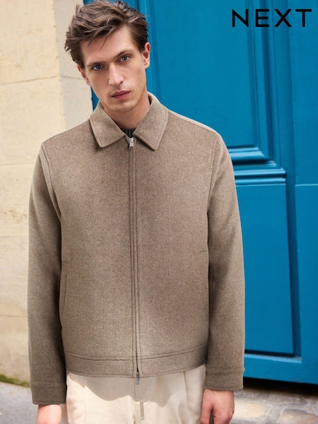 Neutral - Soft Touch Padded Harrington Jacket with Wool (807721) | 62 €