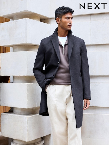 כחול כהה כחול  - Epsom Overcoat With Wool (808309) | ‏341‏₪