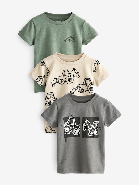 črna/bela - Transport Short Sleeve T-Shirts 3 Pack (3mths-7yrs) (808490) | € 12 - € 16
