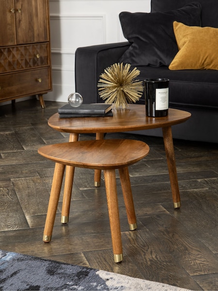 Dark Lloyd Mango Wood Nest of 2 Coffee Table (808600) | €325