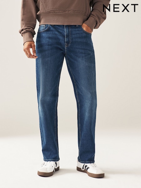 أزرق متوسط - Classic Stretch Relaxed Fit Jeans (808756) | ‏13 ر.ع.‏