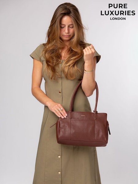 Chestnut Brown - Pure Luxuries London 'manon' Leather Handbag