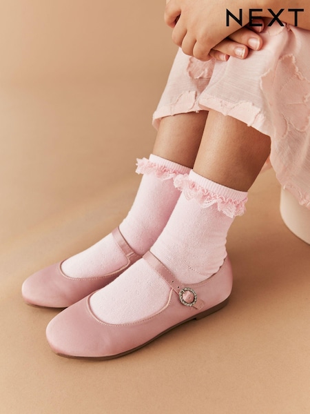 Pink - Cotton Rich Ruffle Ankle Socks 2 Pack (808891) | 3 € - 5 €