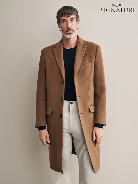 Neutral Signature Soft Touch Wool Rich Epsom Coat (809592) | €274