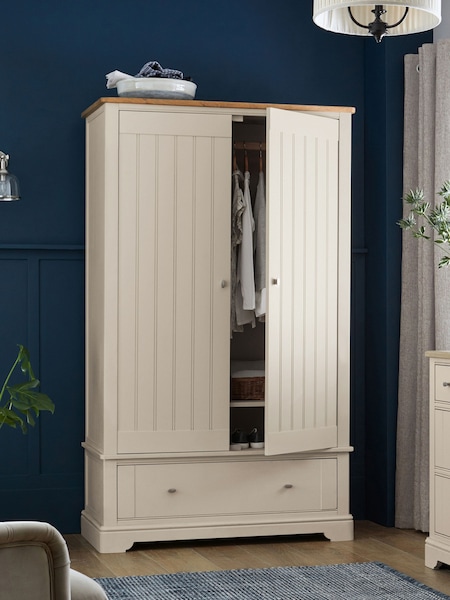 Stone Hampton Painted Oak Double, 1 Drawer Wardrobe (809617) | €1,500