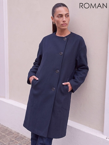 כחול - Roman Premium Scarf Coat