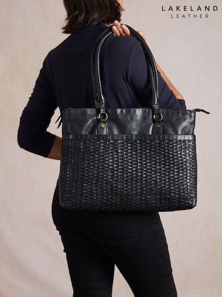 Black - Lakeland Leather Piel Tote Bag