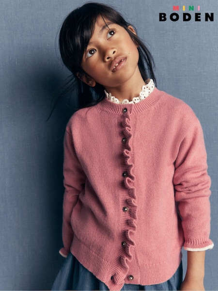 Pink - Boden Everyday Frilled Cardigan