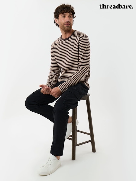 Black - Regular Threadbare Slim Fit Cotton Rich Cargo Trousers