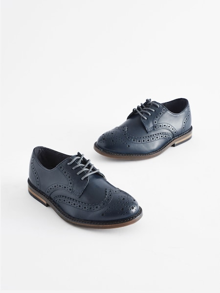 Navy Wide Fit (G) Leather Brogues (810239) | €18 - €22