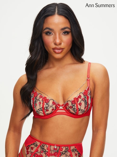 Ann Summers Red Locket Heart Non Pad Balcony Bra (810291) | €24
