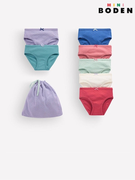 Purple - Boden Pointelle Pants 7 Pack