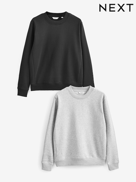Black/Grey Crew Sweatshirts 2 Pack (810769) | AED147
