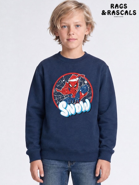 Blue - Rags & Rascals Marvel Spider-man Snow Christmas Sweatshirt