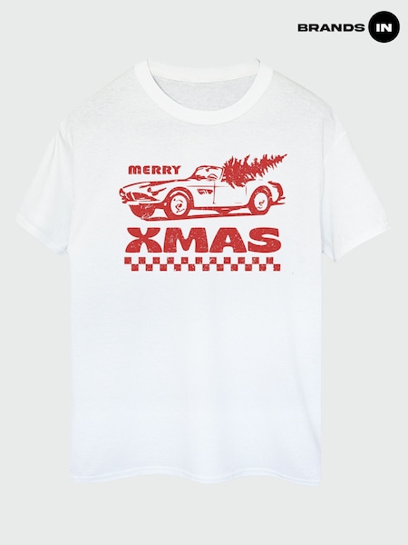 화이트 - Regular Brands In Merry Christmas Car T-shirt