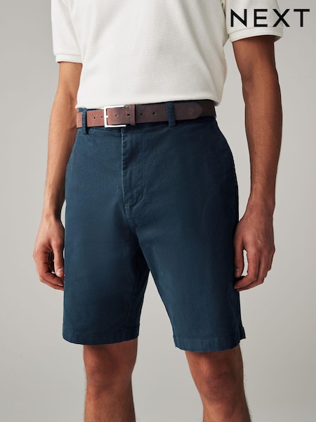 Navy Blue Belted Chino Shorts (811404) | €5