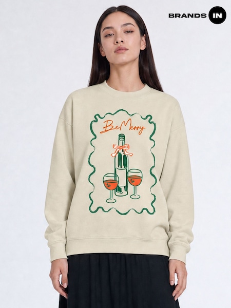 내추럴 - Brands In Be Merry Christmas Fit T-shirt