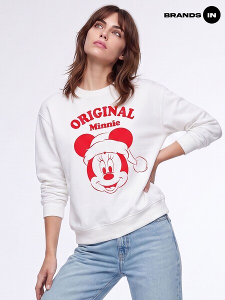 Белый - Brands In Disney Minnie Mouse Original Christmas Sweatshirt
