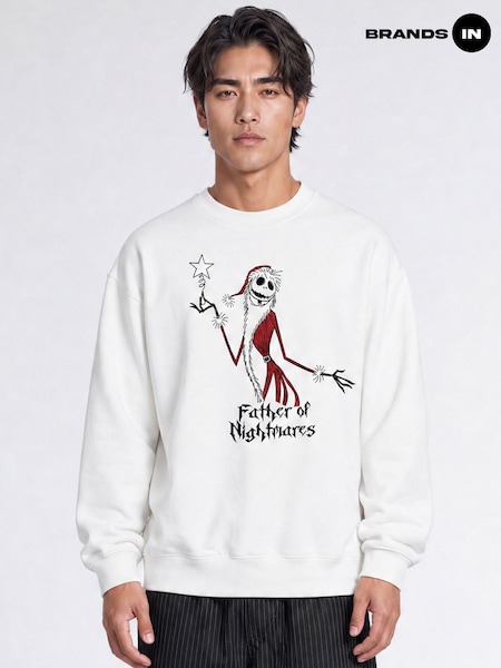 Белый - Regular Brands In Disney Nightmare Before Christmas Father Of Nightmares Sweatshirt