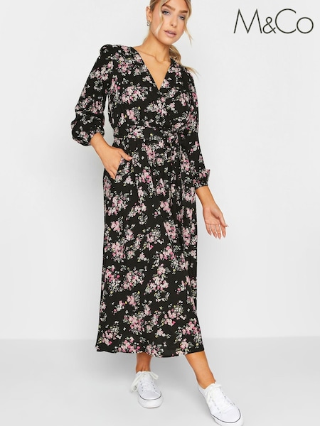 M&Co Black Flower Dress (812100) | €25