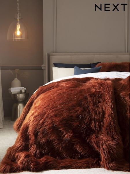 Rust Brown Long Faux Fur Throw (812198) | €27 - €46