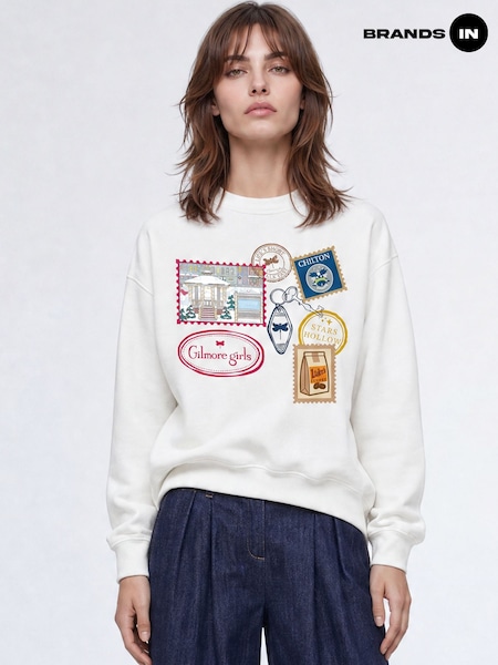 White - Brands In Gilmore Christmas Stamps Sweatshirt