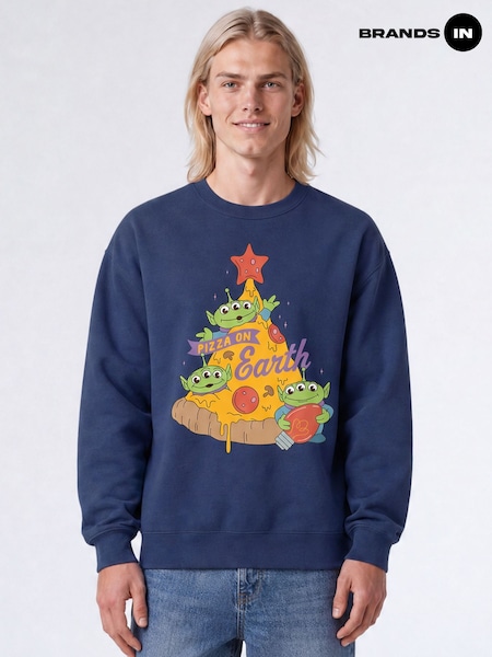 Blau - Regular Brands In Disney Toy Story Pizza Christmas Sweatshirt